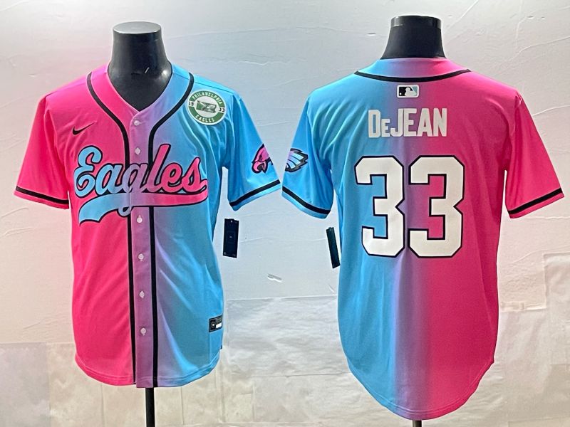 Men 2025 Philadelphia Eagles #33 Dejean Blue pink Nike Limited NFL Jersey style 08->philadelphia eagles->NFL Jersey